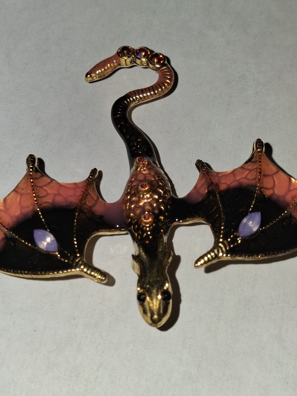 Gold Dragon Brooch Pin